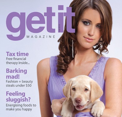 Get it Magazine cover shoot with Seeing Eye Dogs Australia