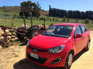 Our DriveAway car at passing Clouds winery