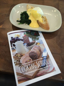 Poached eggs and hollandaise at the Piper St Food Co cooking school