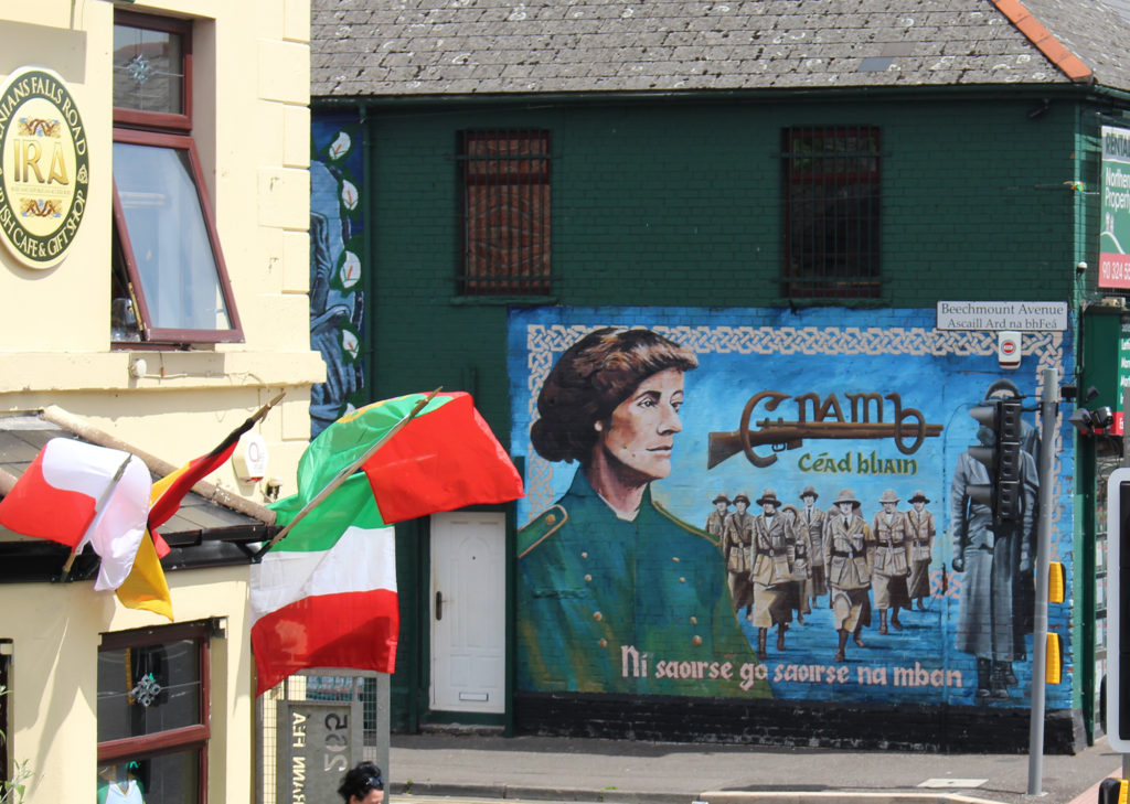Murals along Falls Road Belfast Northern Ireland: Belfast city break