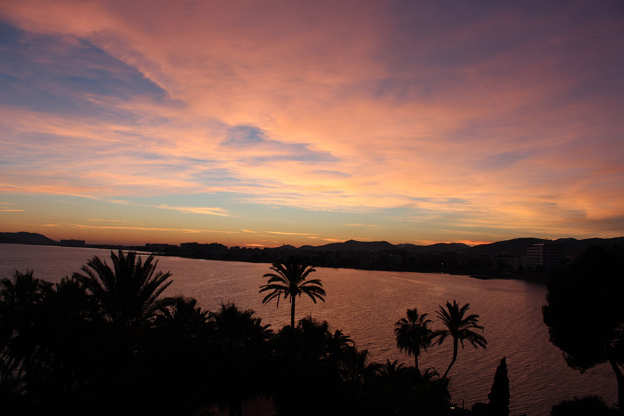 Average weather in Ibiza in winter is perfect - even the sunsets are still perfect