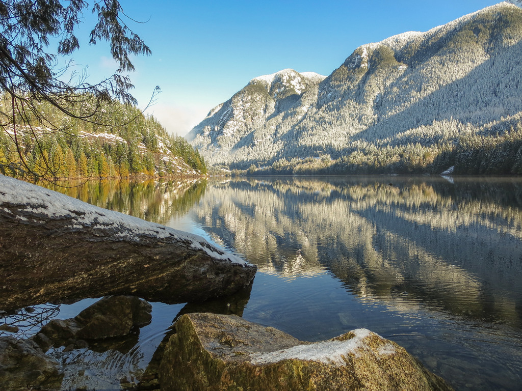 Winter scene at Bunzten Lake